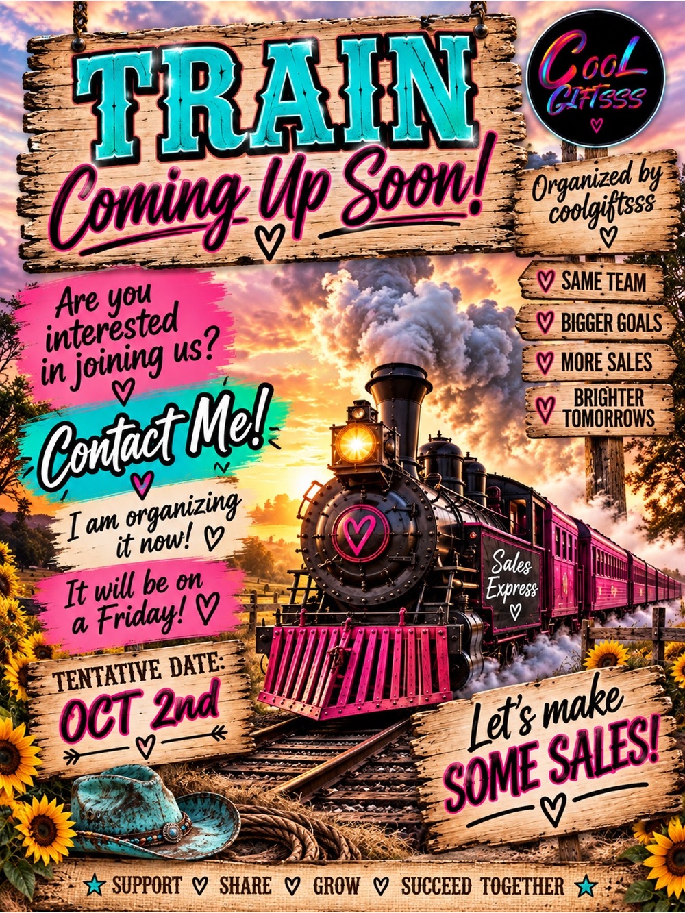 Train coming up soon. Team forming now. Are you interested?